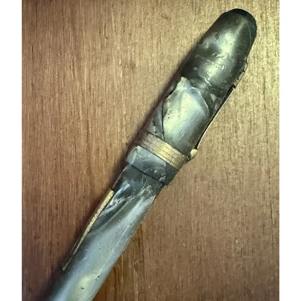 1930s Rare Welsharp Marbled Celluloid Fountain Pen w/14 K Gold Plating U.S. Made